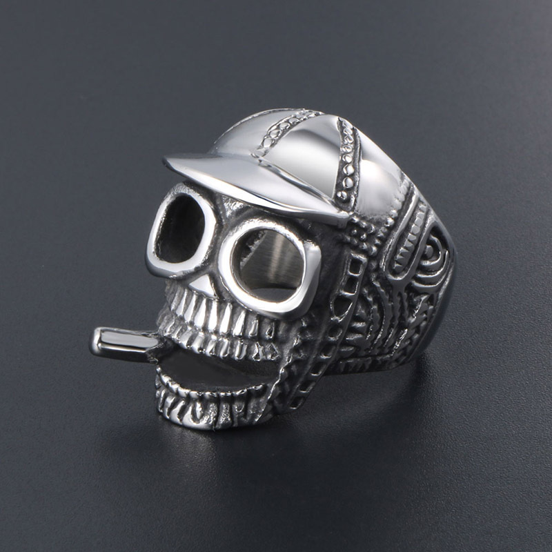 Smoking Ghost Titanium Steel Ring