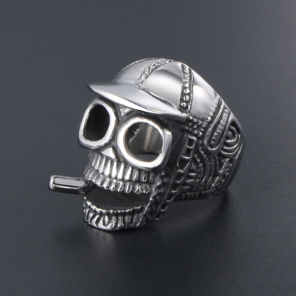Smoking Ghost Titanium Steel Ring