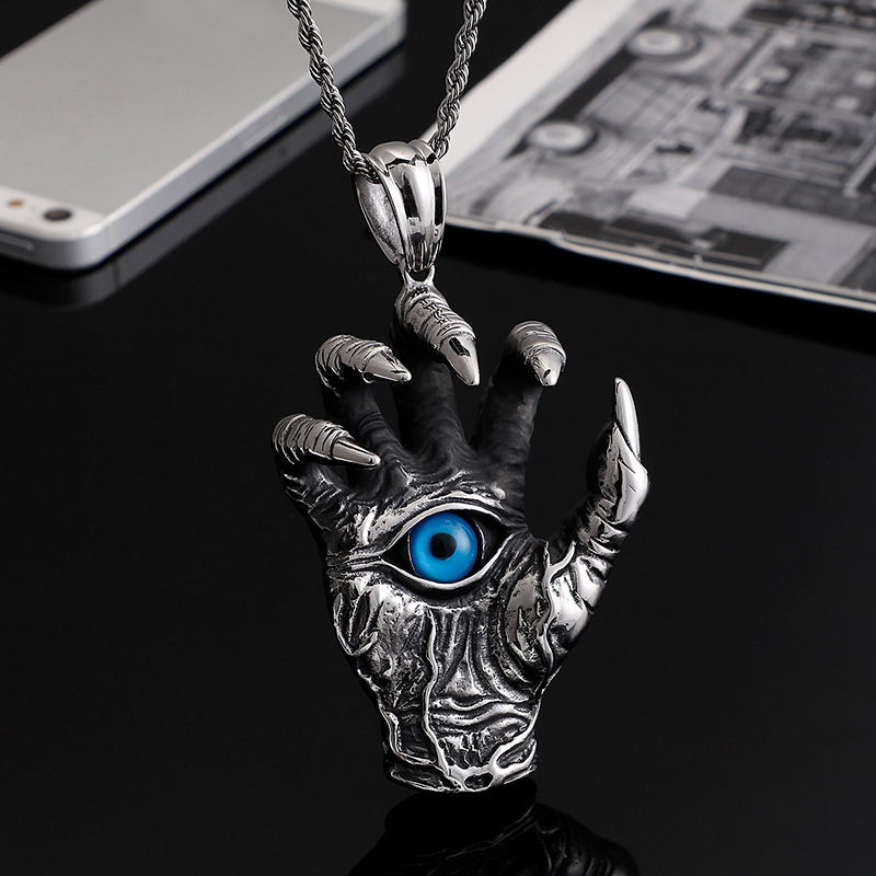 Dragon Claw Blue Eye Pendant Necklace