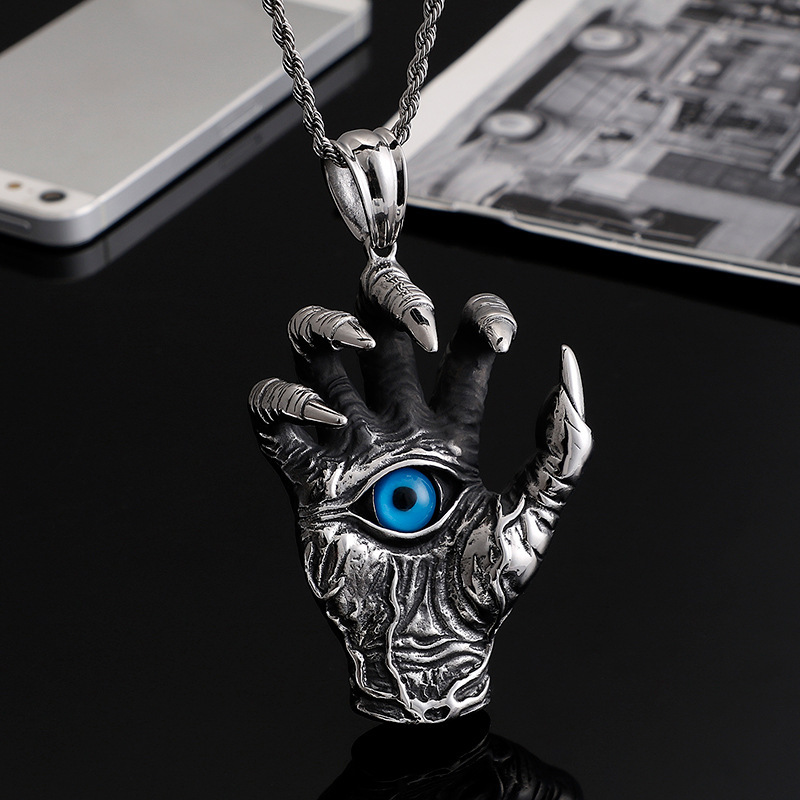 Dragon Claw Blue Eye Pendant Necklace