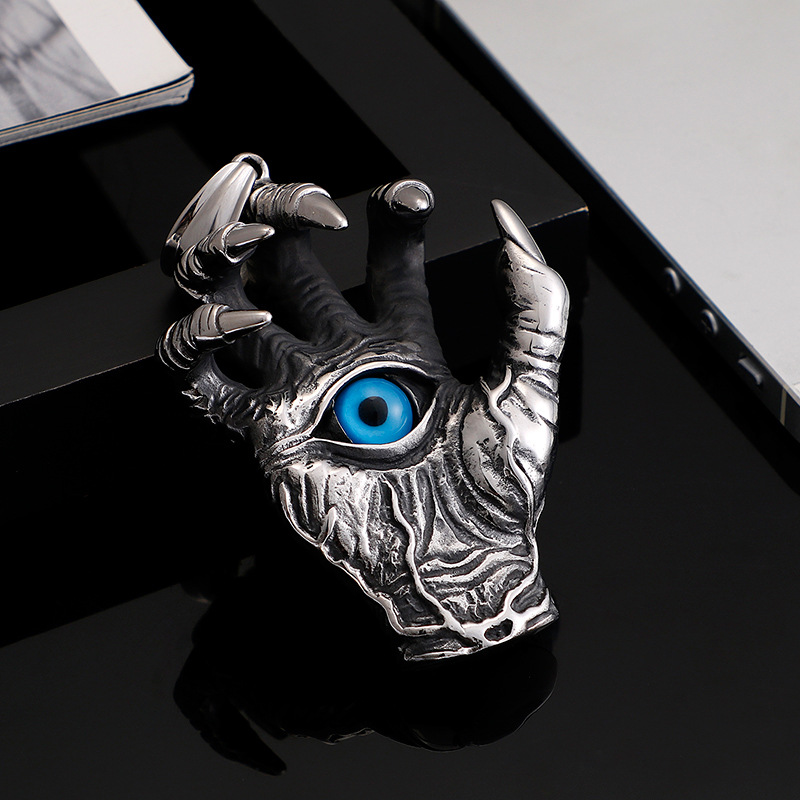 Dragon Claw Blue Eye Pendant Necklace