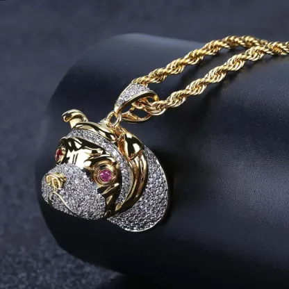 Gold Plated Pit Bull Pendant