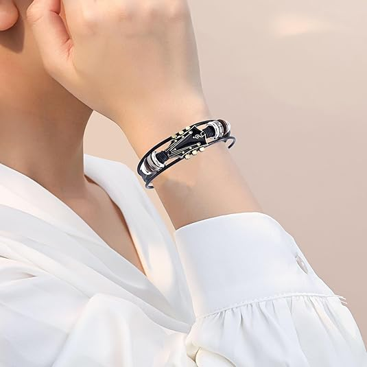 Retro Guitar Leather Bracelet 