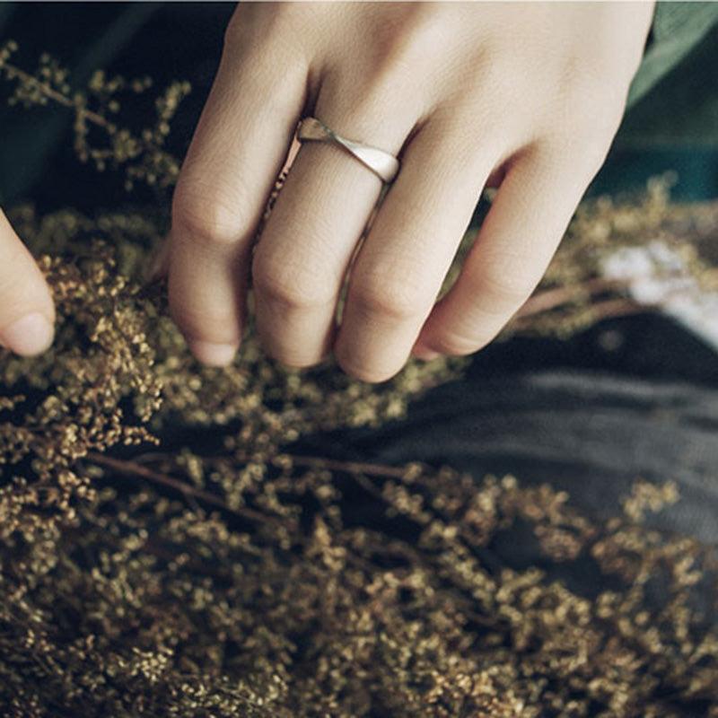 Simple Twist Matte Ring 925 Silver - Viking Jewelry - Urcsilver