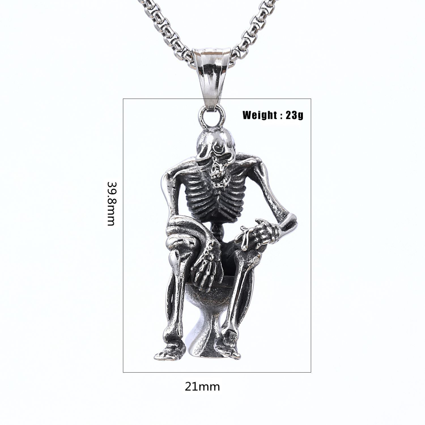 Skeleton on the toilet