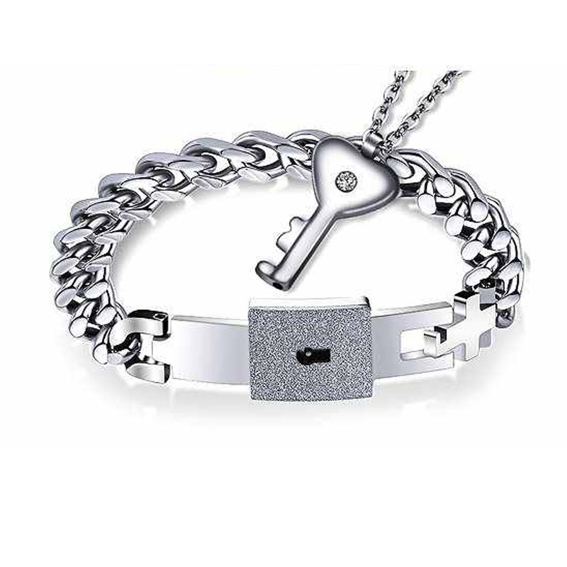 Couple lock key bracelet