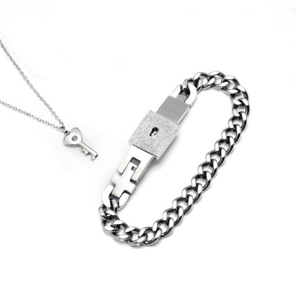 Couple lock key bracelet