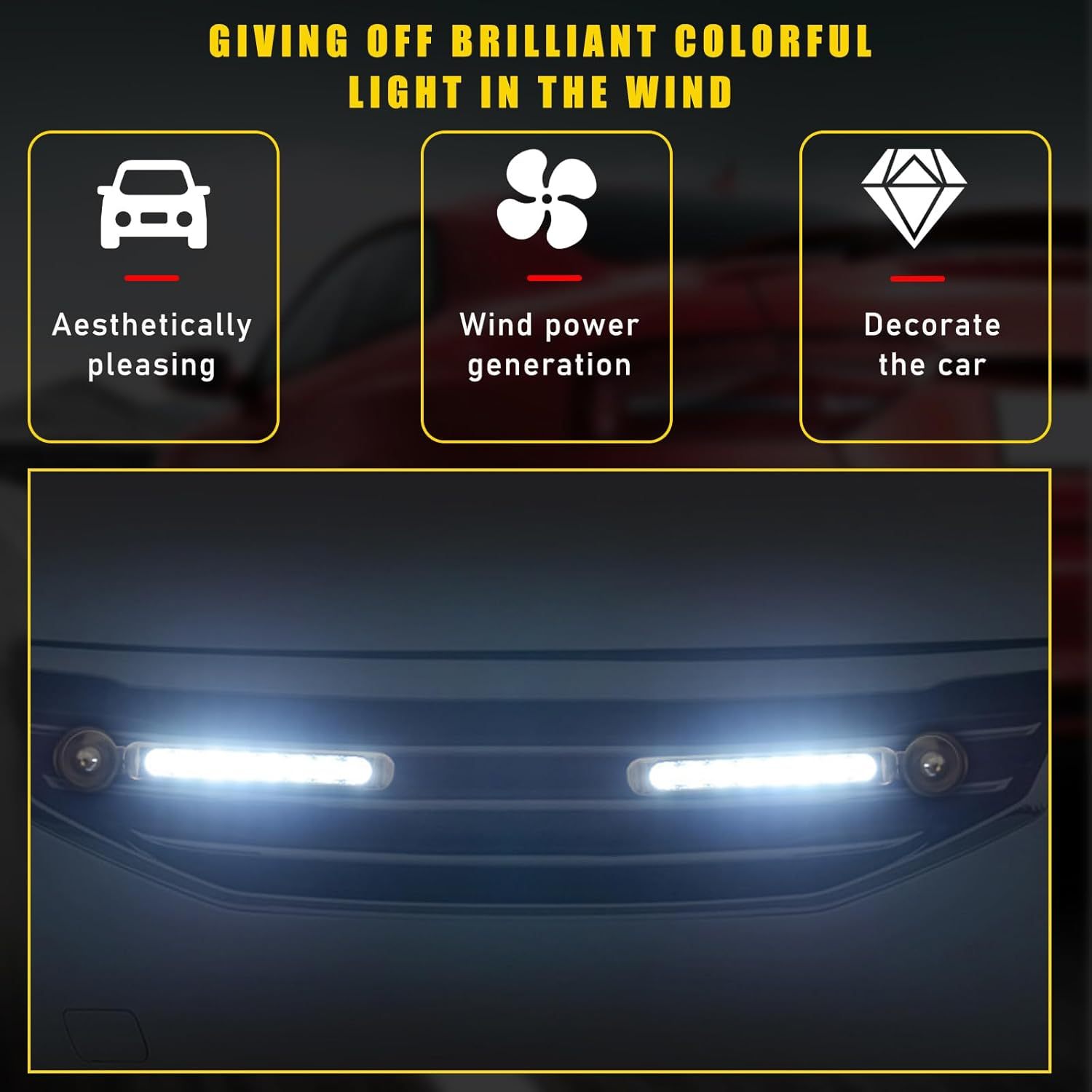 Wind-powered LED lights