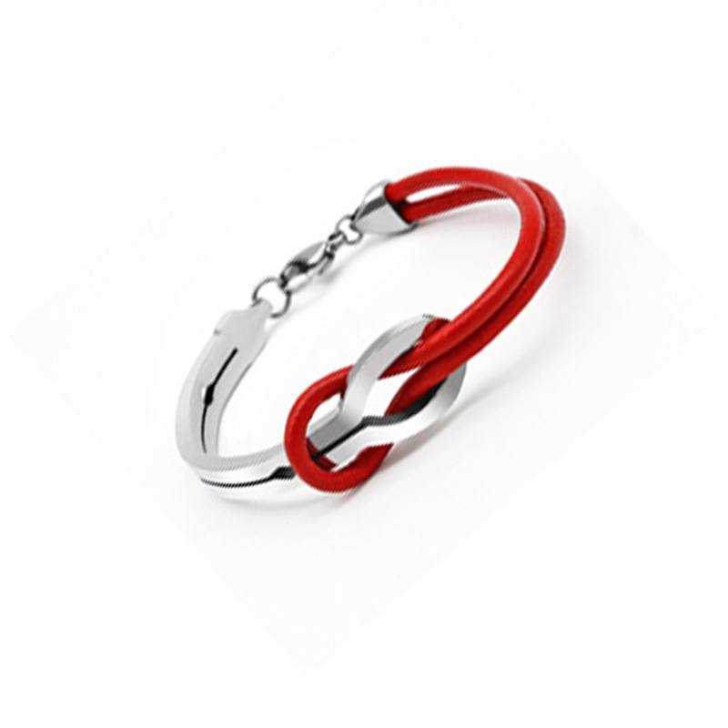 Personalized asymmetrical red and black bracelet