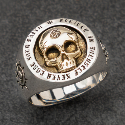 Skull ring open punk rock men's ring