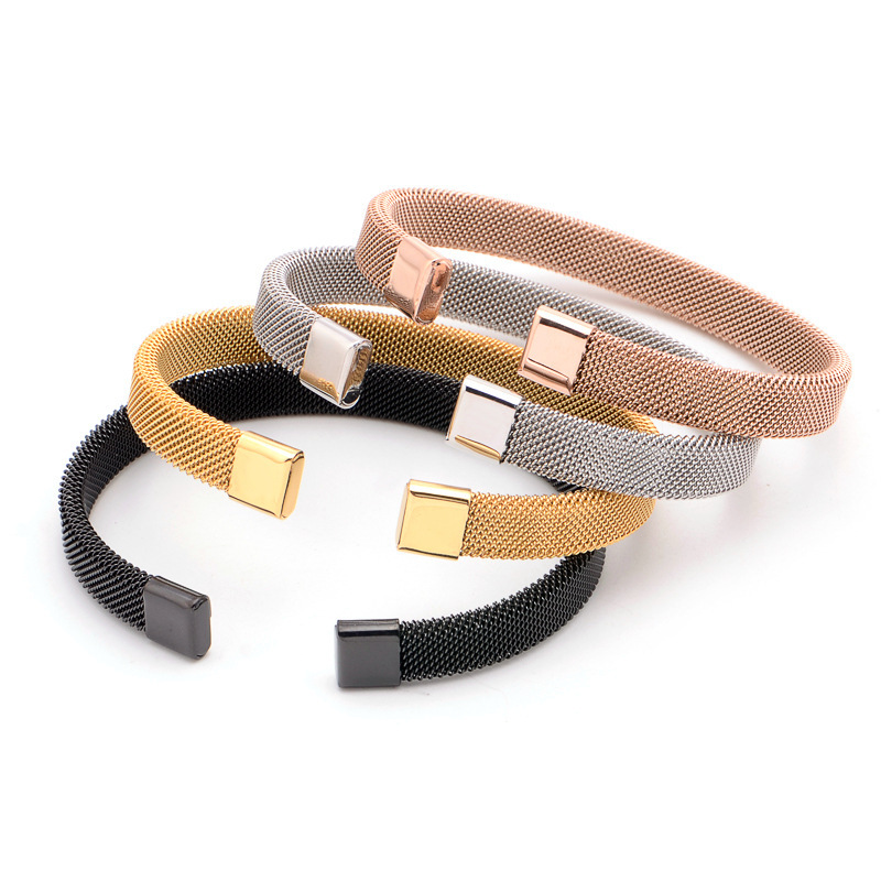 Fashion C-Shaped Elastic Mesh Bracelet
