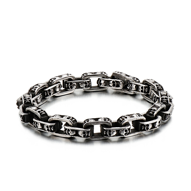 Personalized punk motorcycle ghost head bracelet