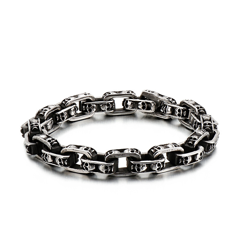 Personalized punk motorcycle ghost head bracelet