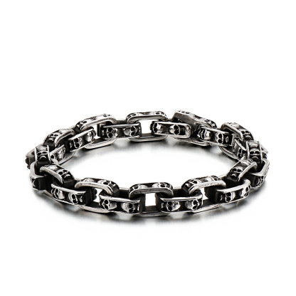 Personalized punk motorcycle ghost head bracelet