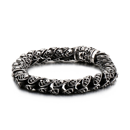 Personalized punk motorcycle ghost head bracelet