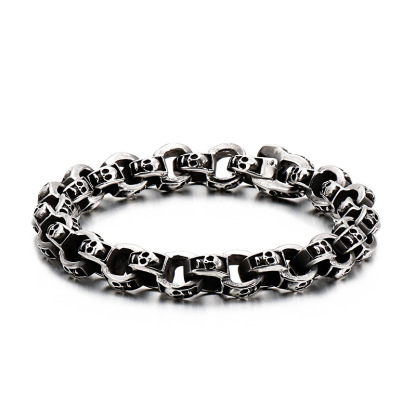 Personalized punk motorcycle ghost head bracelet