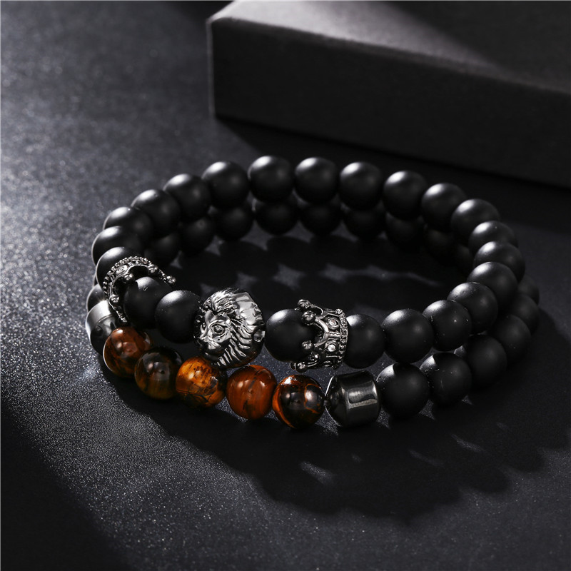 Black Stone Bracelet Set