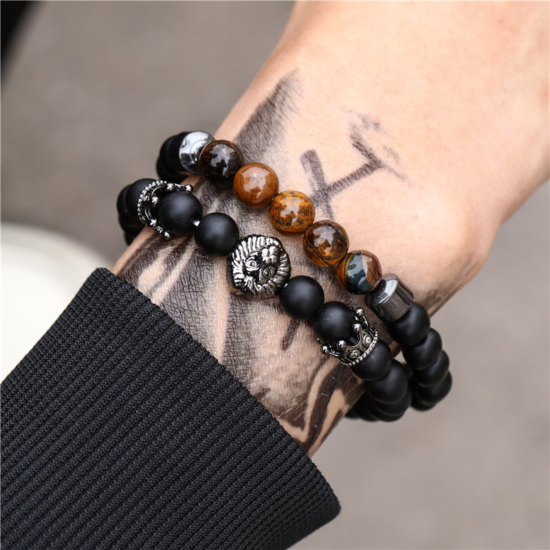 Black Stone Bracelet Set