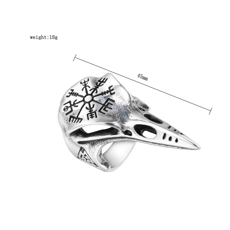Viking Raven Skull Ring