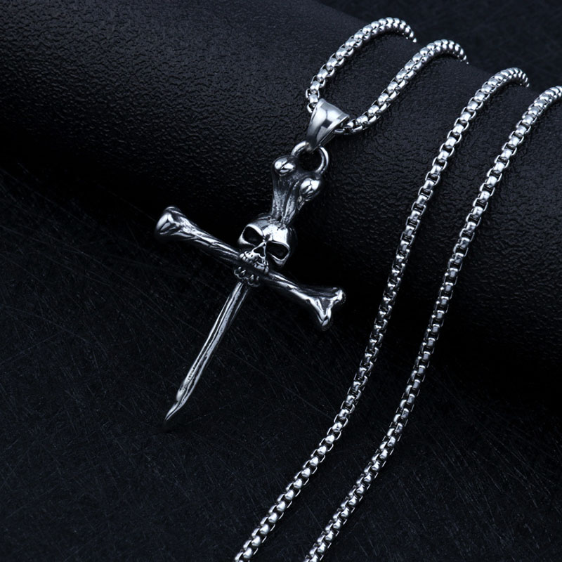 Skull Cross Cast Pendant