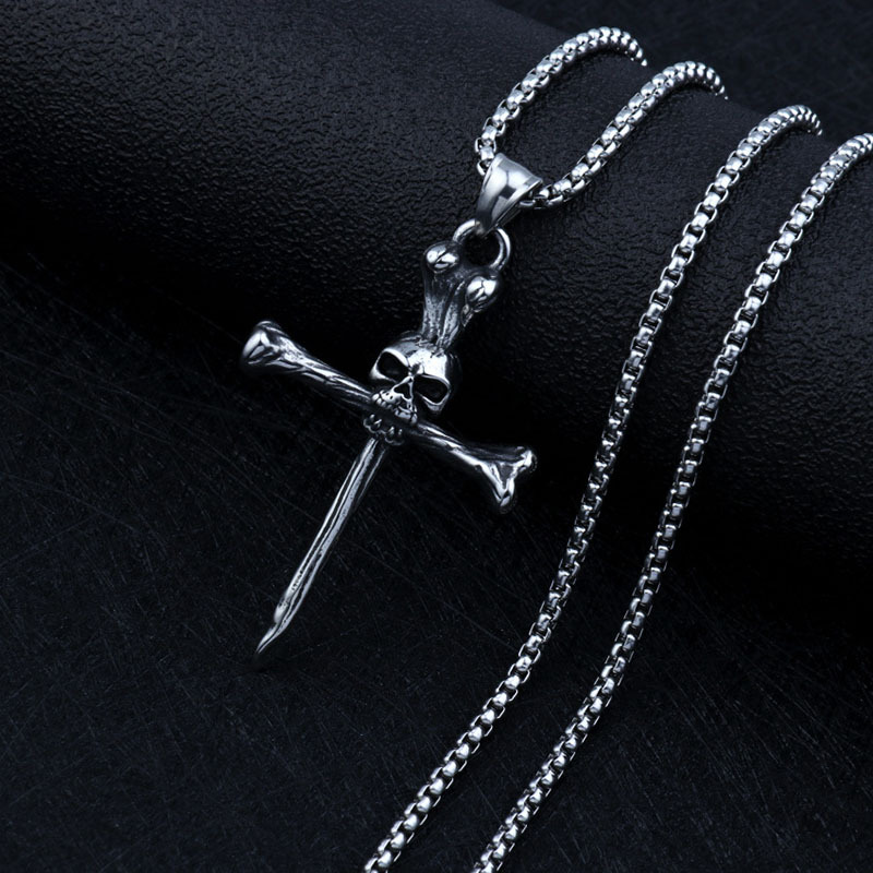 Skull Cross Cast Pendant