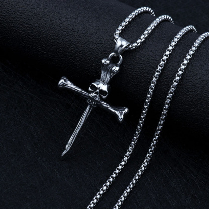 Skull Cross Cast Pendant