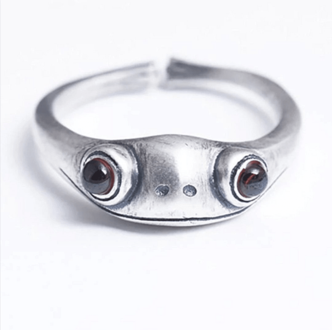 Balmora Silver Frog Ring - Viking Jewelry - Urcsilver