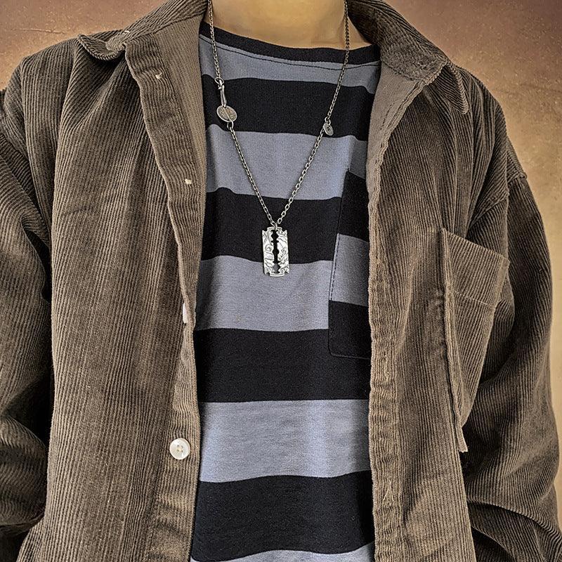 Morgan Silver Coin Blade Pendant Necklace - Viking Jewelry - Urcsilver