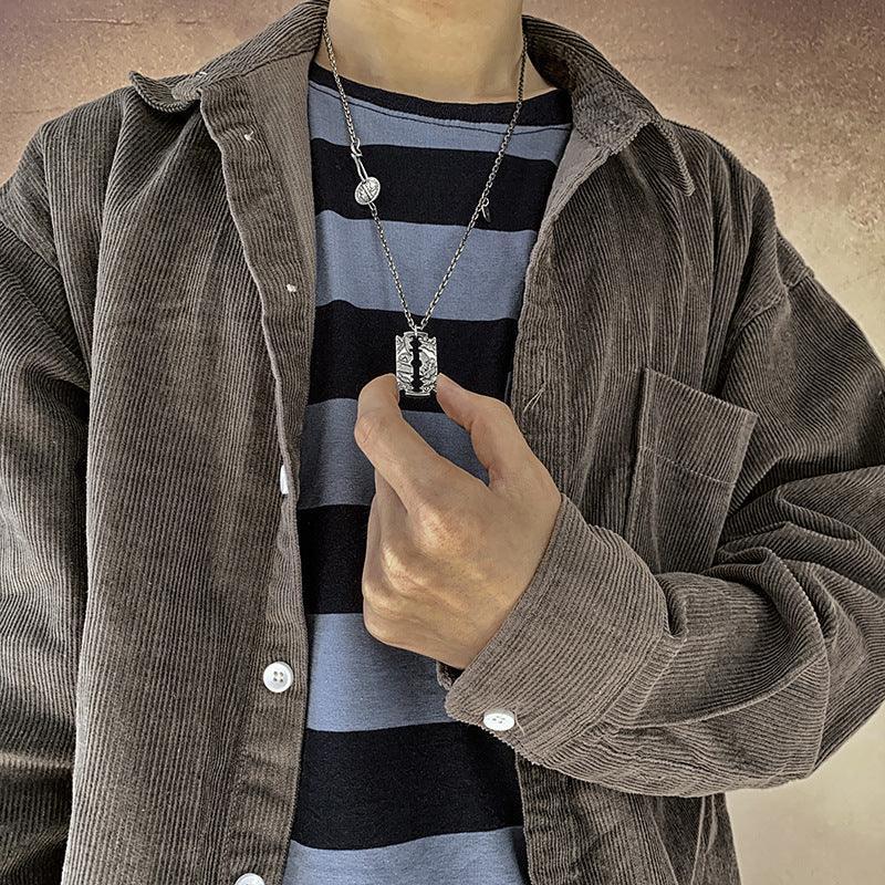 Morgan Silver Coin Blade Pendant Necklace - Viking Jewelry - Urcsilver