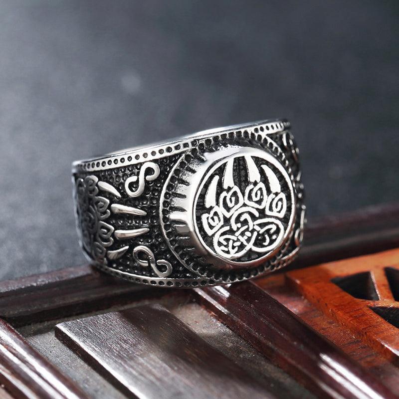 Bear Paw Viking Ring - Viking Jewelry - Urcsilver