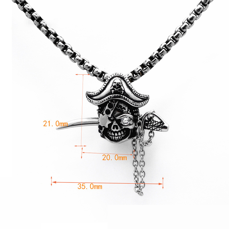 Vintage One Piece Skull Pendant Necklace
