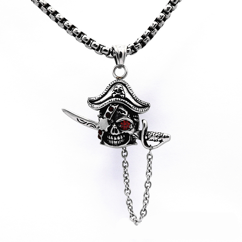 Vintage One Piece Skull Pendant Necklace