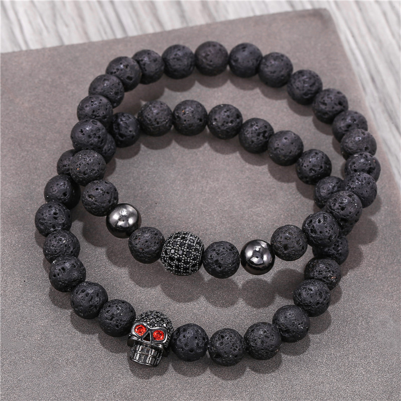 Black Stone Bracelet Set