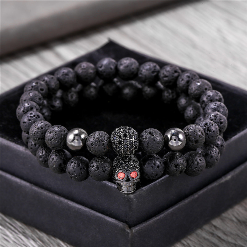 Black Stone Bracelet Set