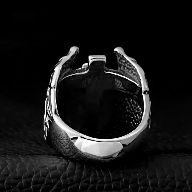 Angel Wings Cross Ring