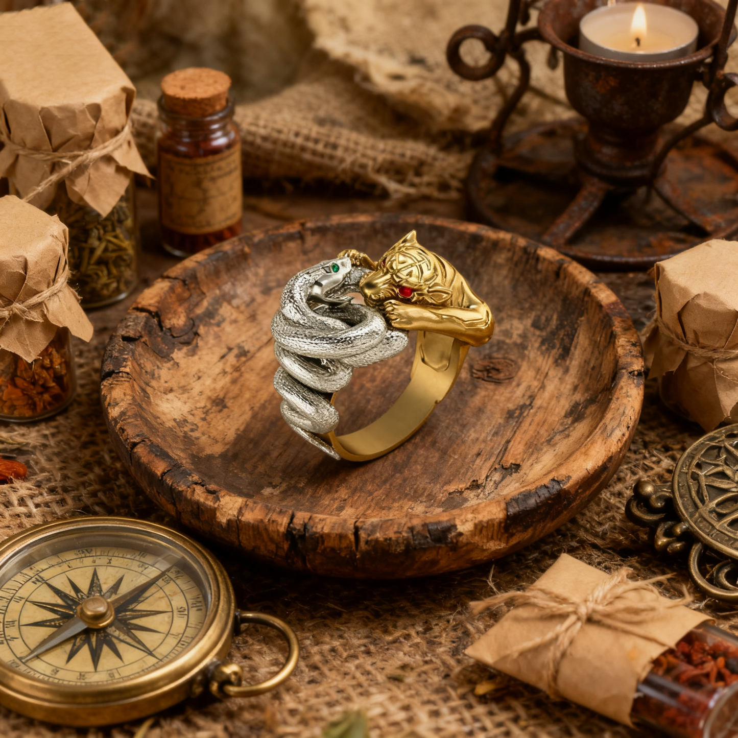 The battle between snake and tiger