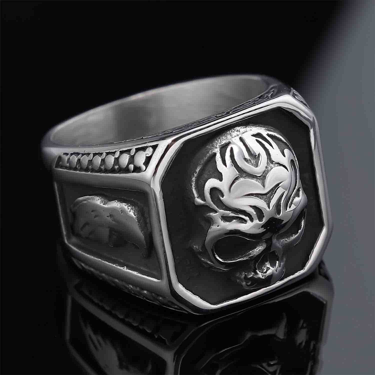 Skull Crow 925 Silver Ring