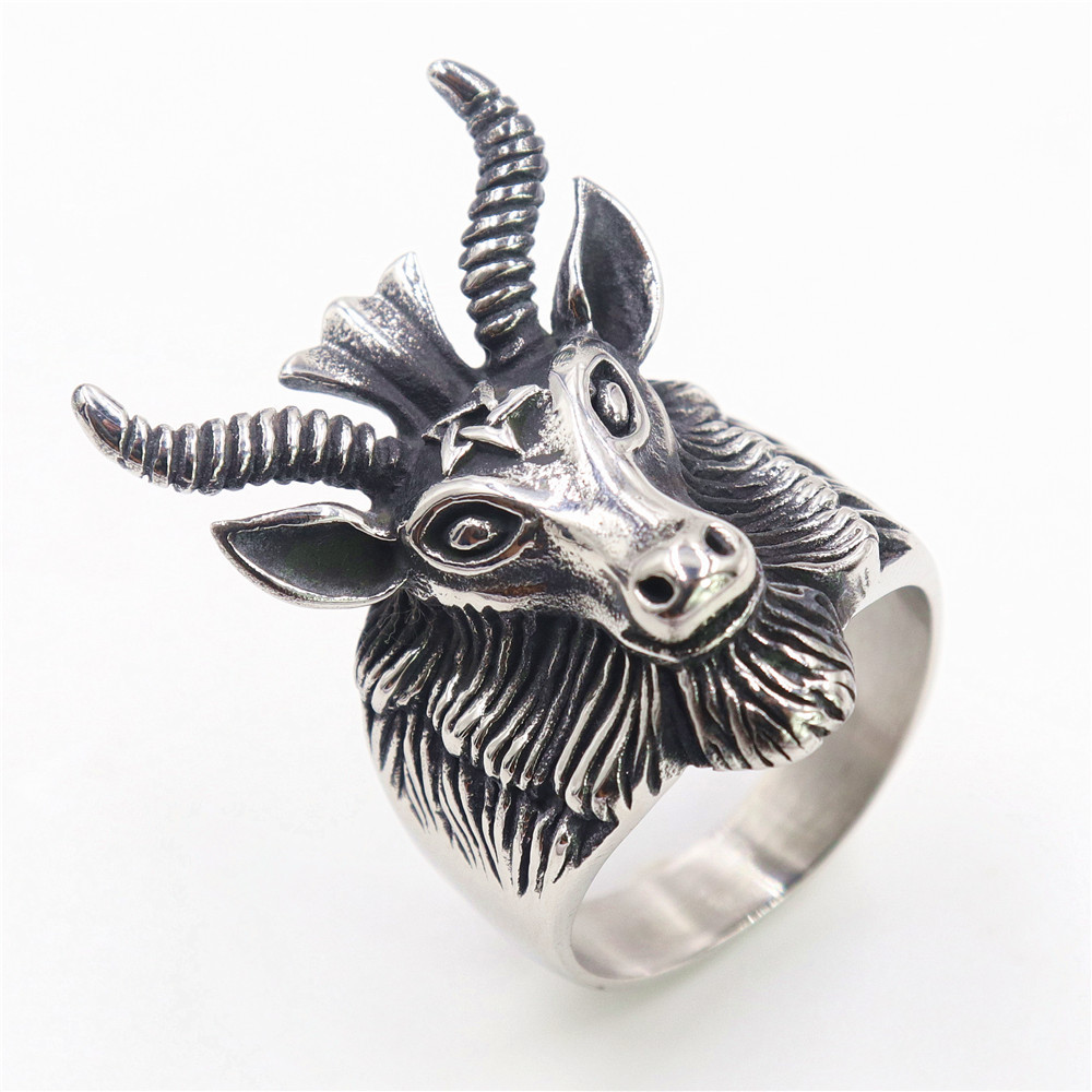 Five-pointed star ram shape 925 silver ring