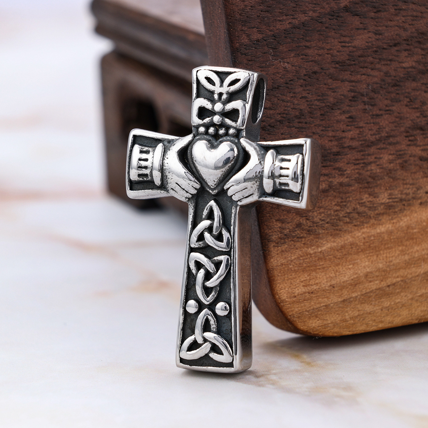Knotted Cross 925 Silver Pendant Necklace