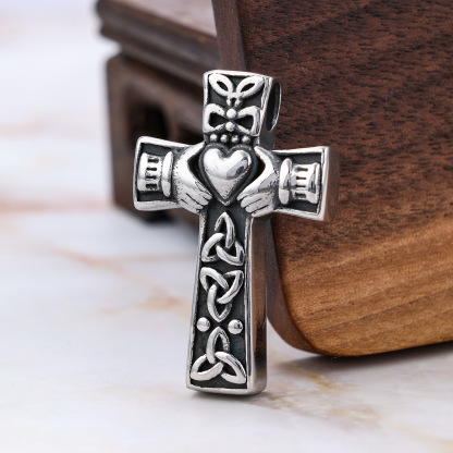 Knotted Cross 925 Silver Pendant Necklace