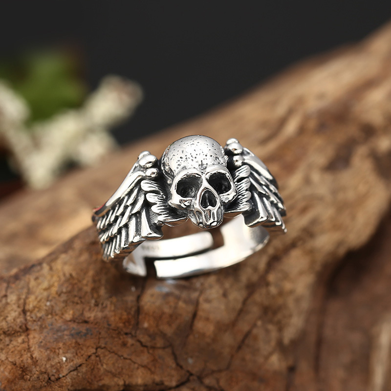 Devil angel skull ring