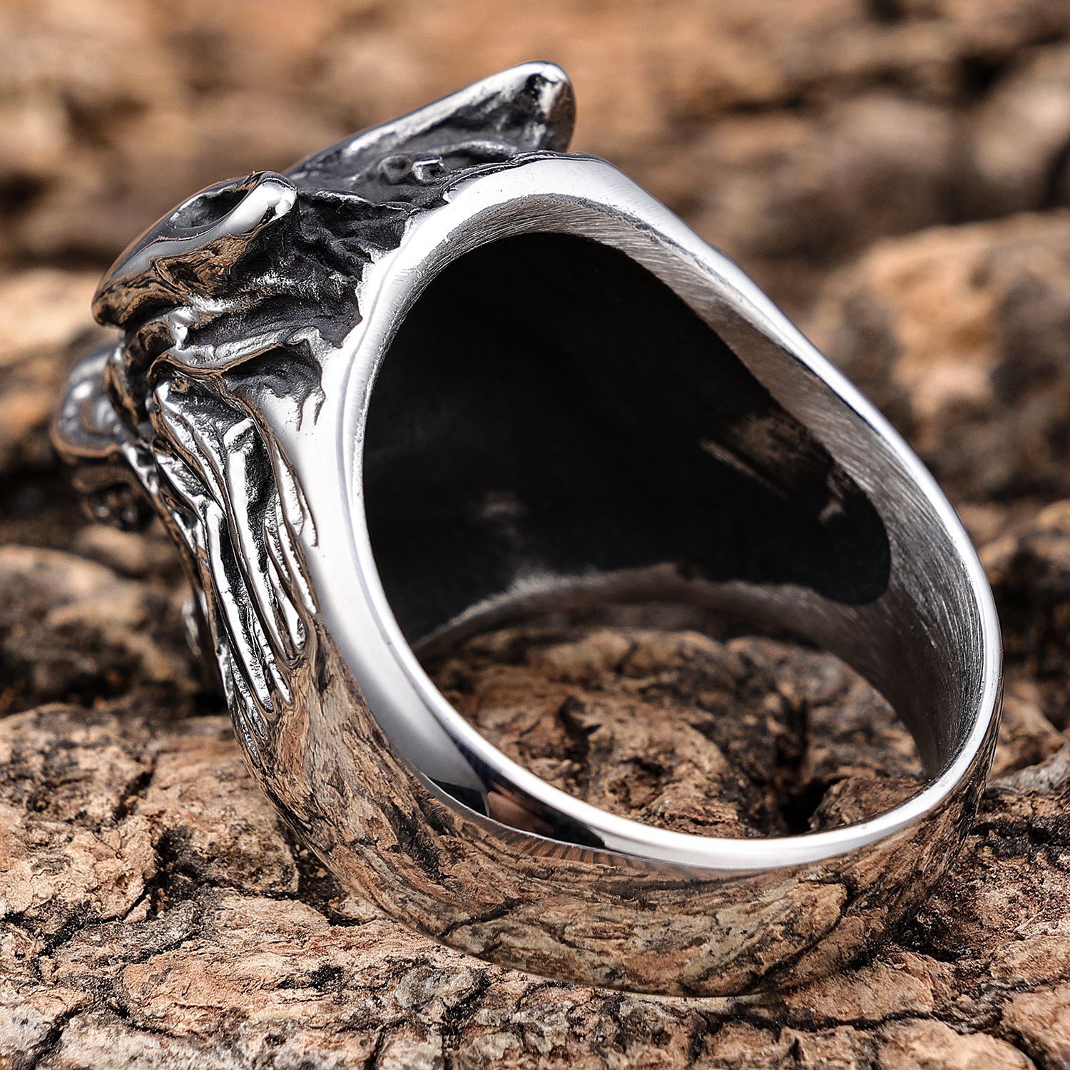 Norse mythology wolf head ring
