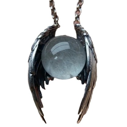 Angel Wing Crystal Ball Pendant