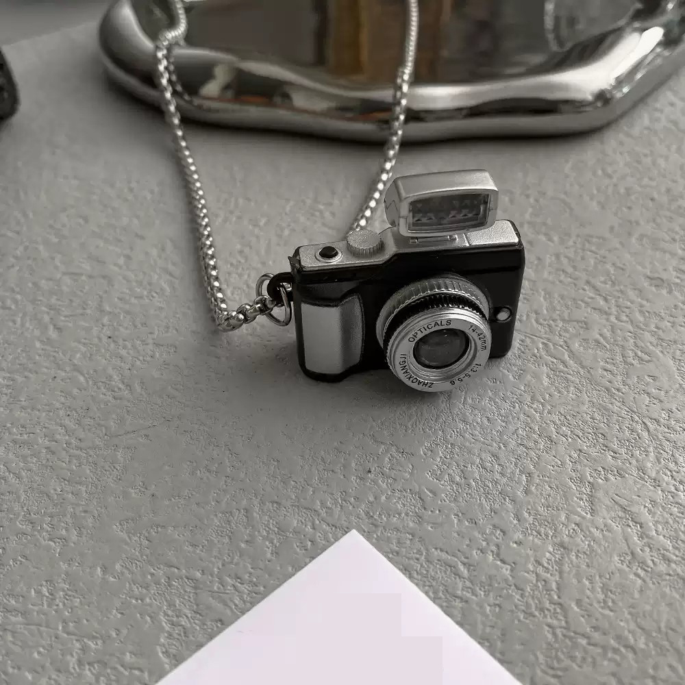 Light Up Small Camera Necklace Pendant