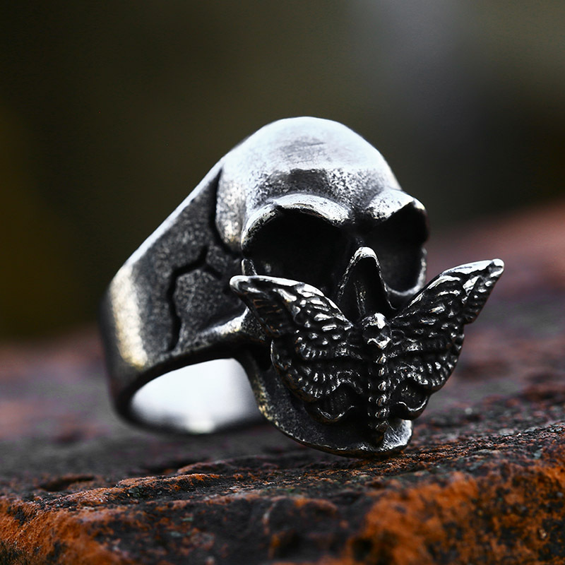 Moth Skull Ring