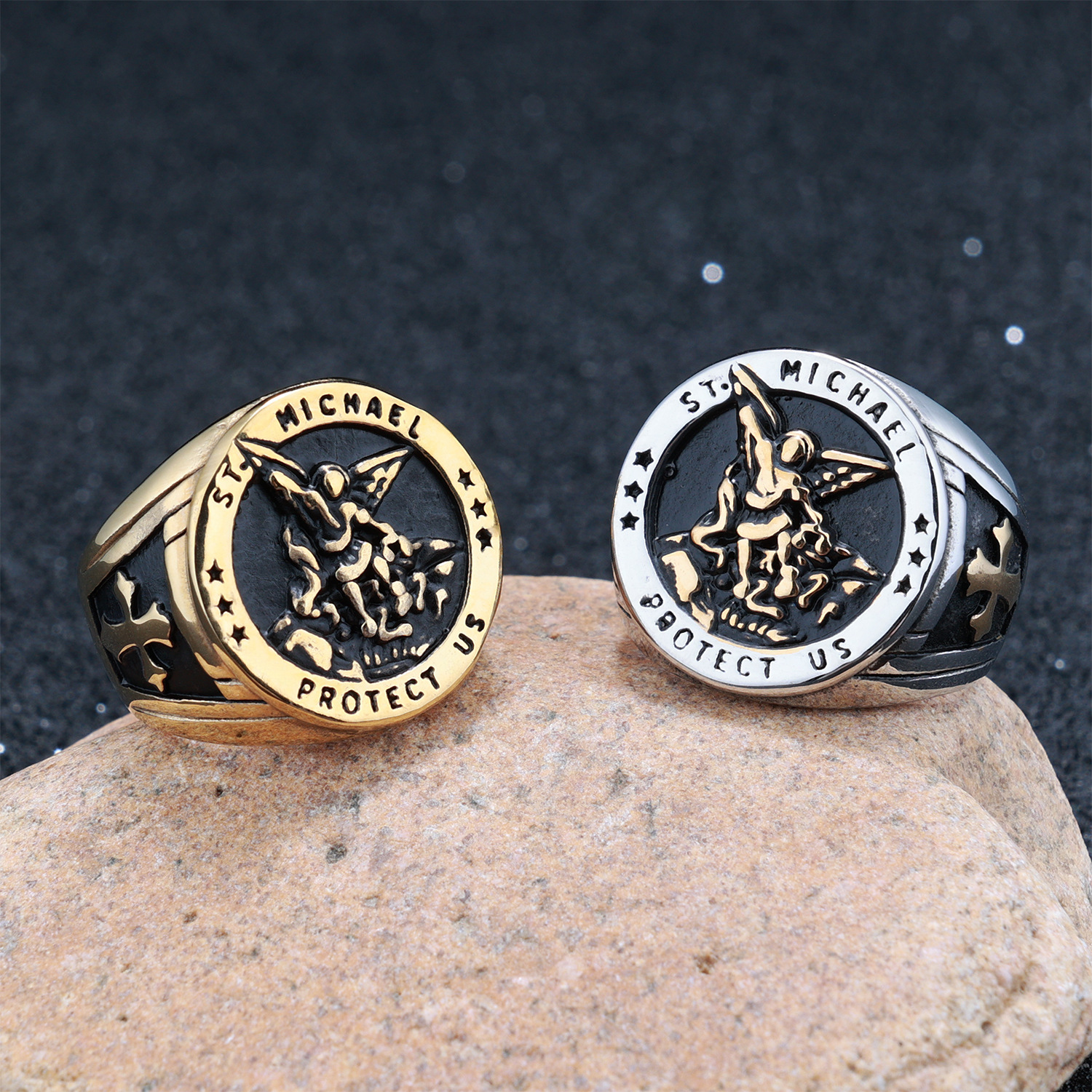Angel Cross Signet Ring