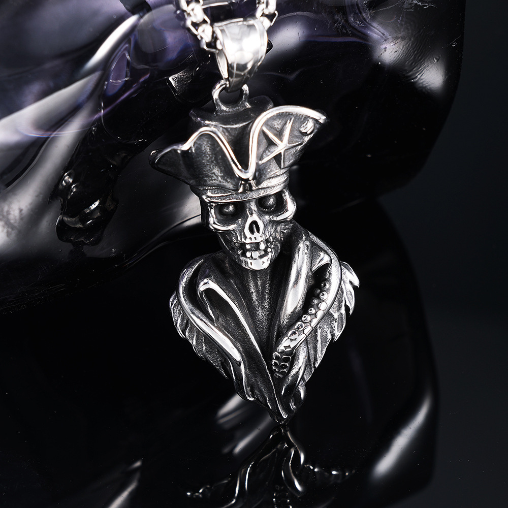 Pirate Hooded Skull Necklace
