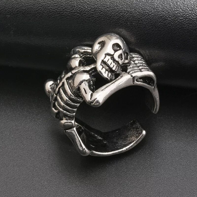 Titanium Steel The Skull Hand Rebel Ring