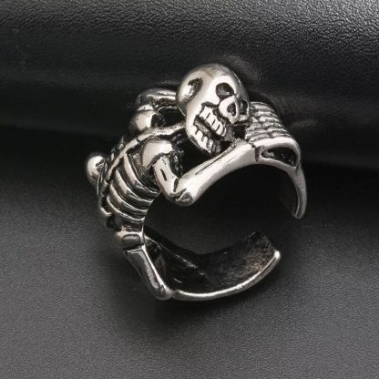 Titanium Steel The Skull Hand Rebel Ring