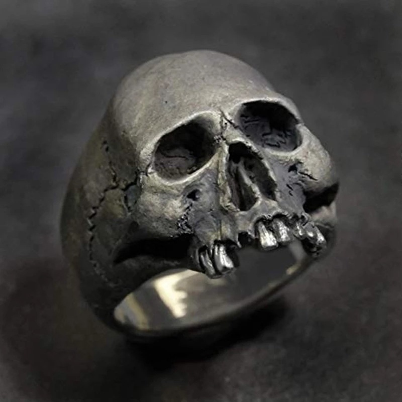 Personalized punk retro skull ring